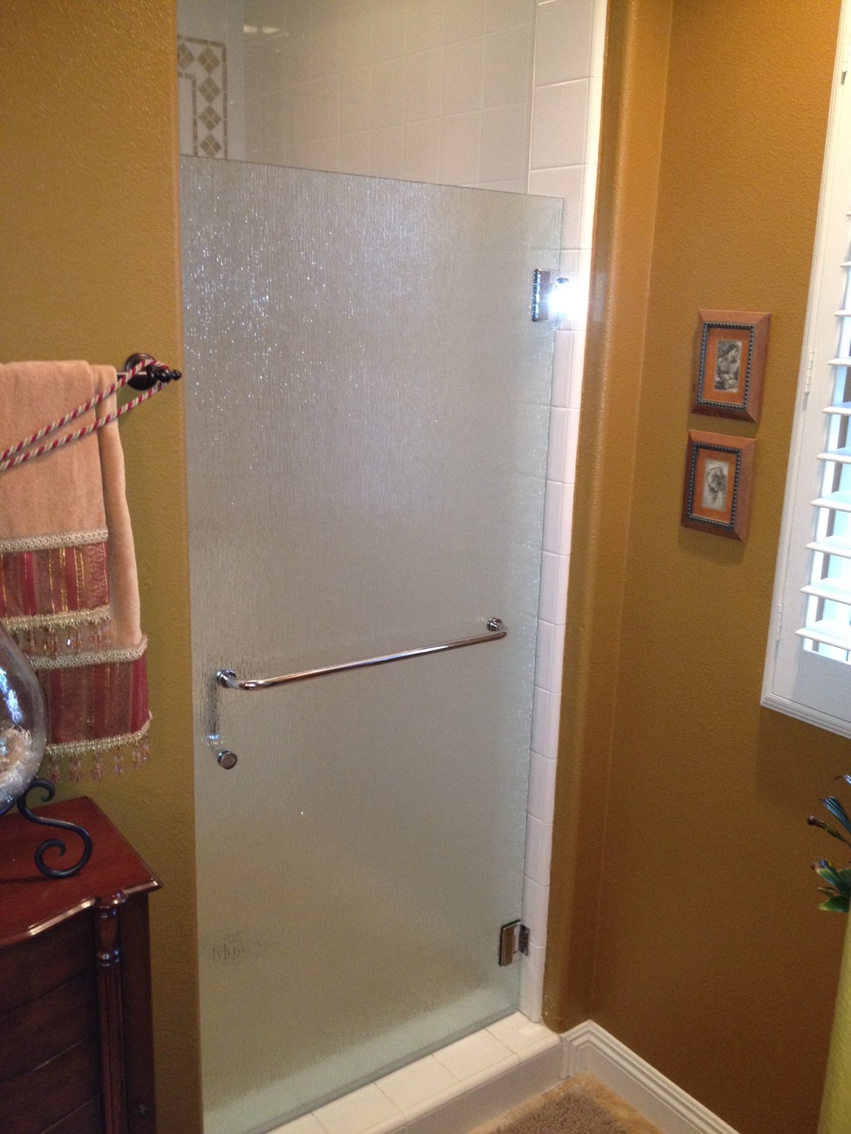 We replaced an old corroded shower door - OnTrack Sliding Door Repair San Diego