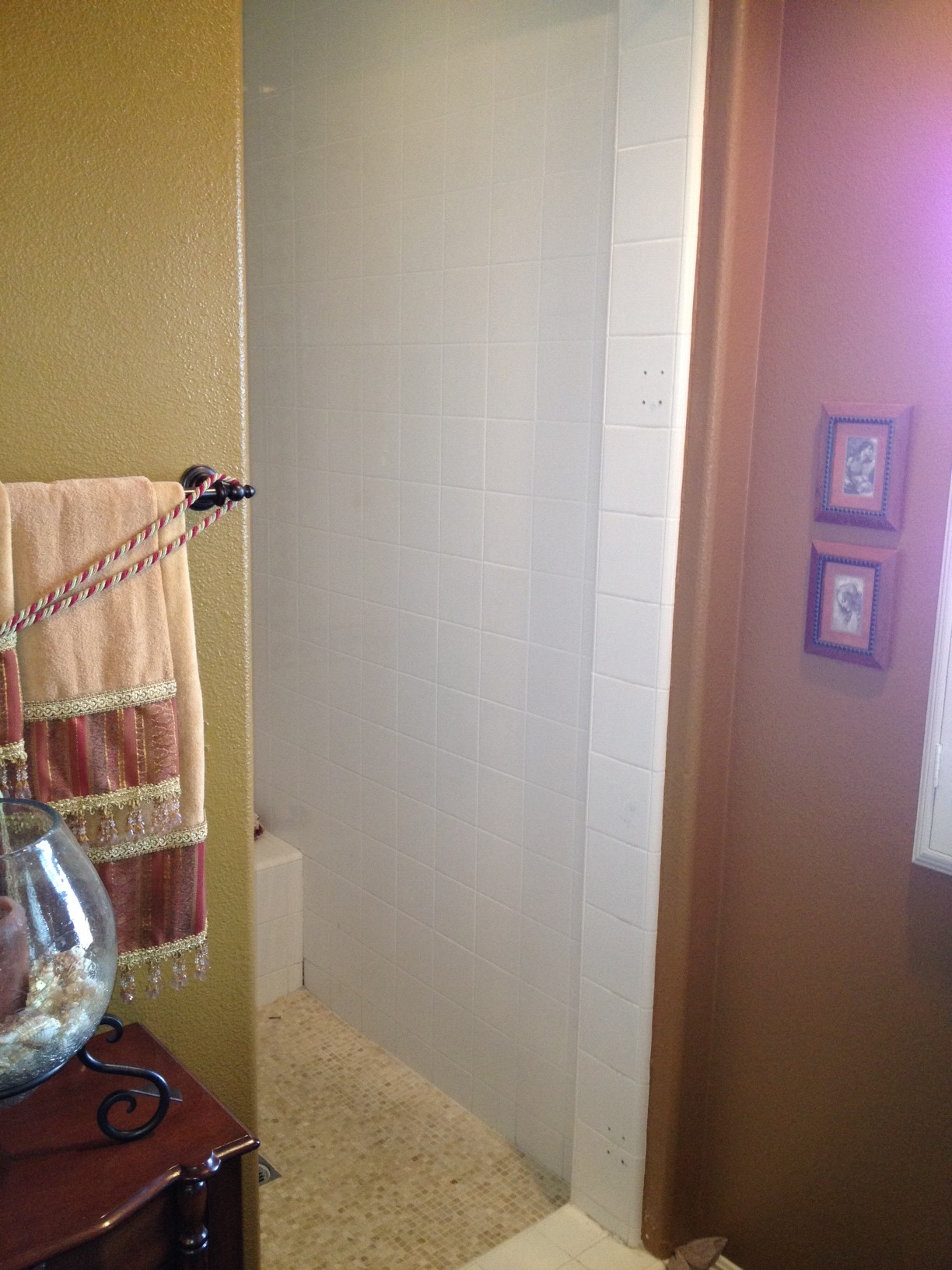 This opening had a shower door that was corroded and falling apart - OnTrack San Diego replaced it with quality hardware.