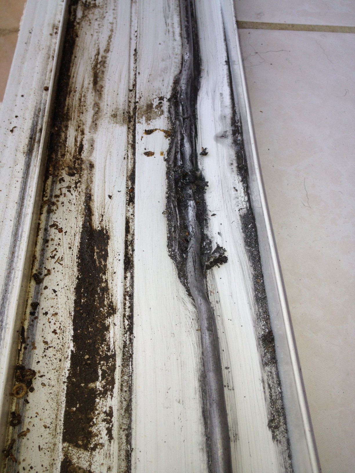 sliding door track repair san diego - before # 3