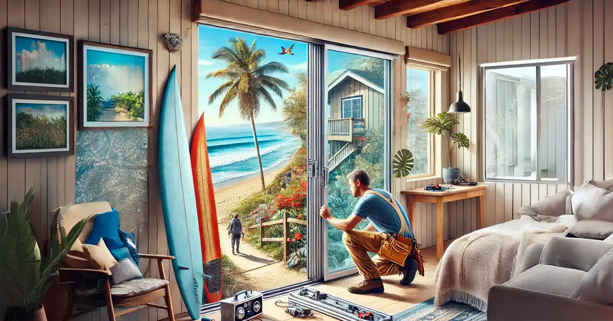 Sliding door window repair in leucadia, ca by on track (artist rendering)