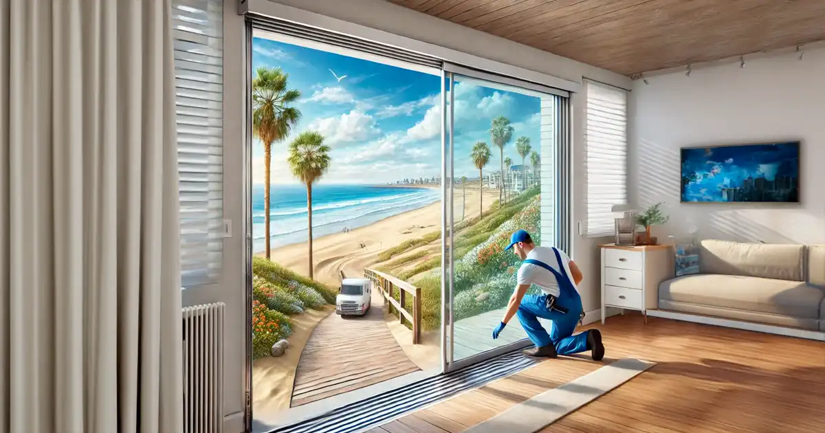 On track sliding door repair in oceanside, ca - artists rendering